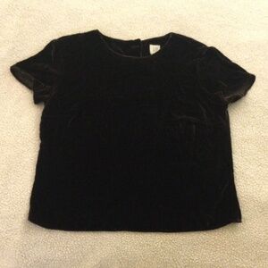 Vintage Gap Top Velvet Silk Blend 90s Brown - Size Medium